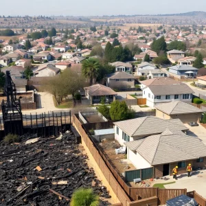 Damage from the Eaton Fire in Altadena, California.