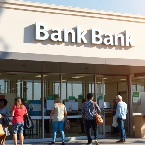 Banc of California branch with customers and staff