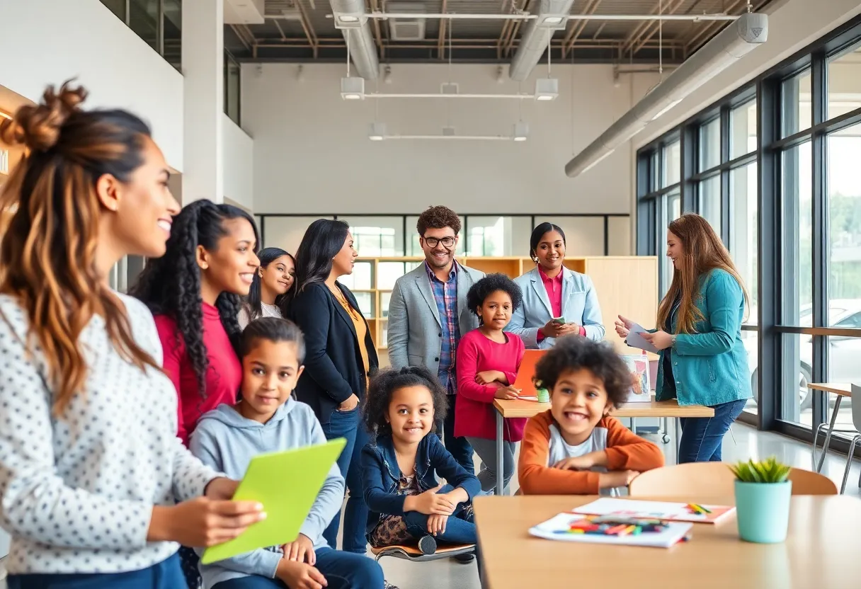 Diverse group of students and educators engaging in collaborative learning at the Center for Embodied Equity and Neurodiversity.