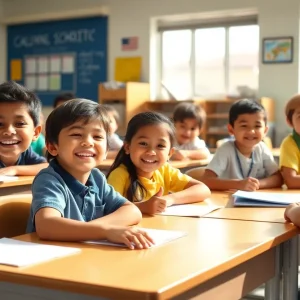 Students in a classroom in Coronado, California focusing on learning.