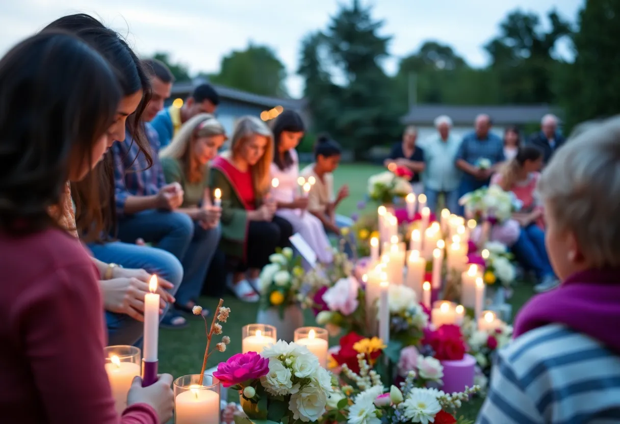 Community members gathered to honor a lost child