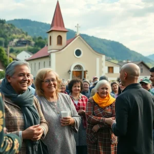 Community members gather to celebrate the life of a local figure