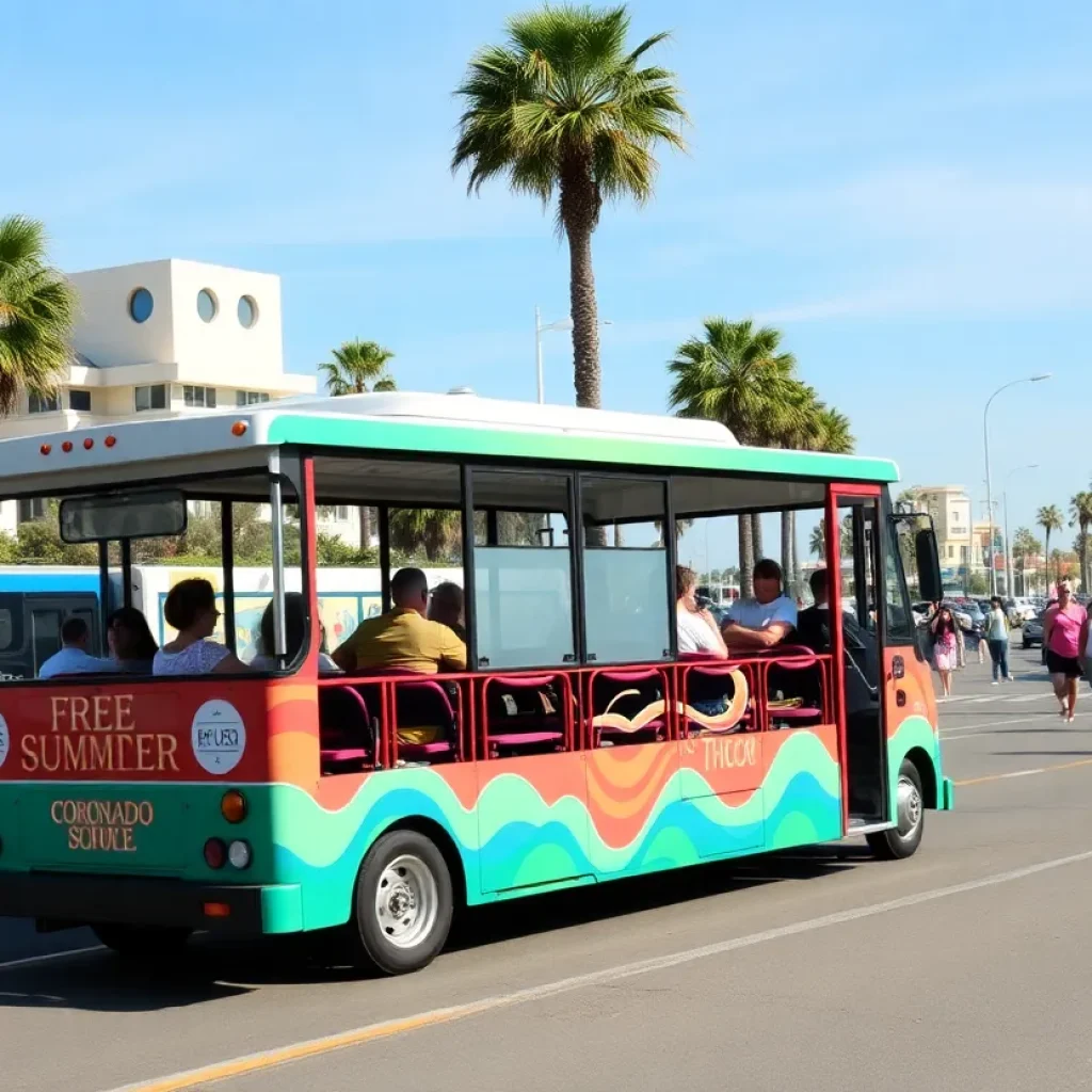 Coronado free summer shuttle on the road