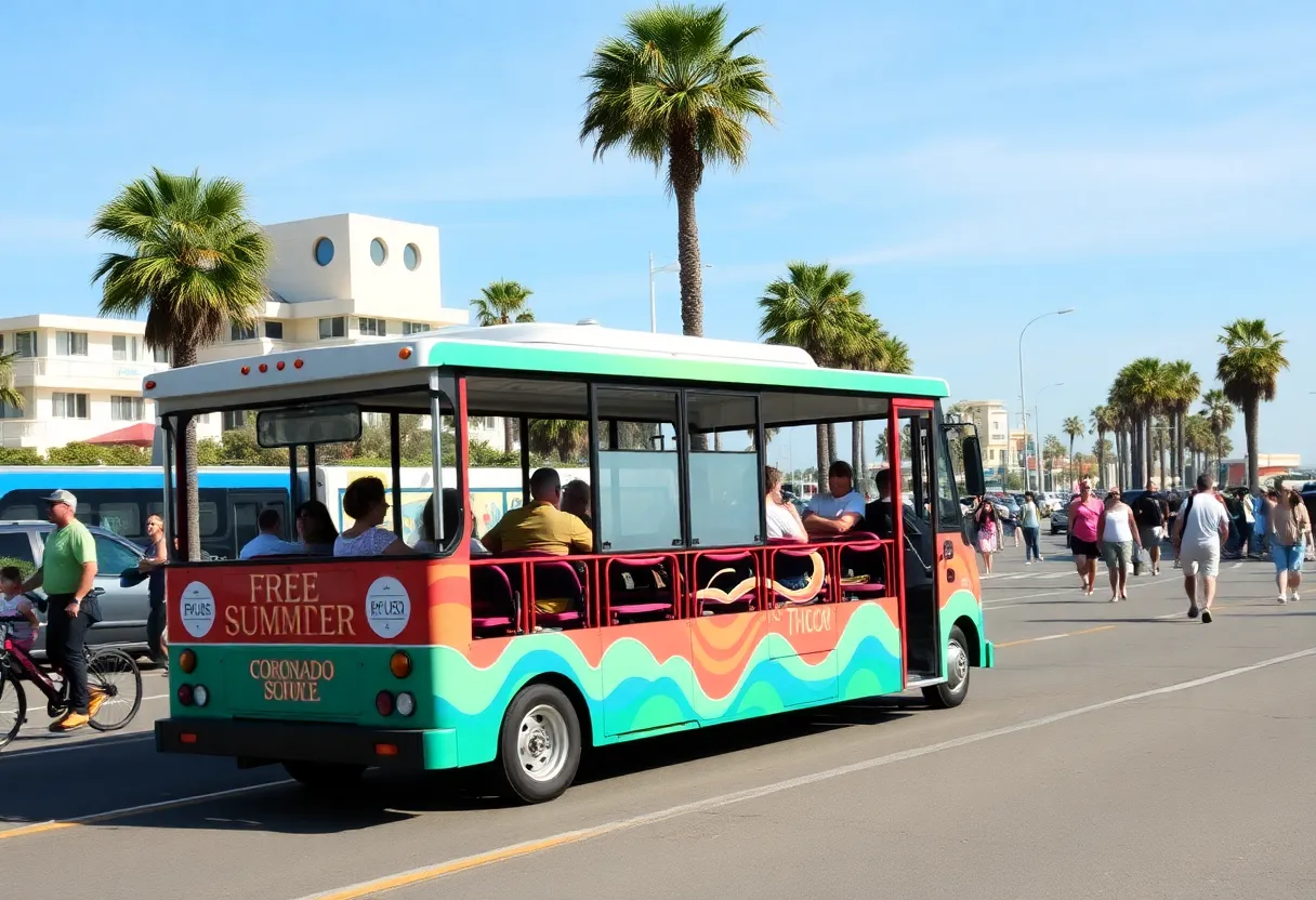 Coronado free summer shuttle on the road