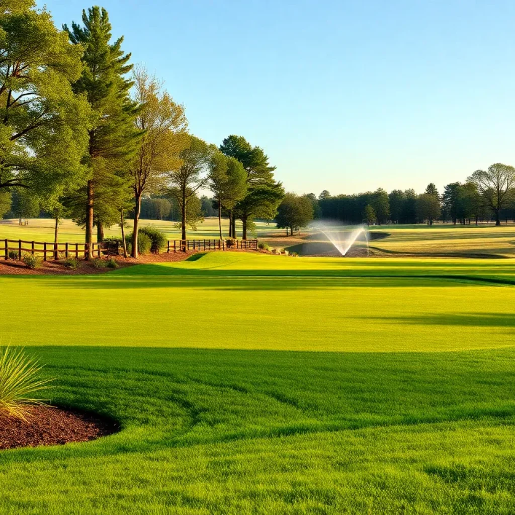View of Coronado Golf Course focusing on new irrigation systems and turf reduction areas