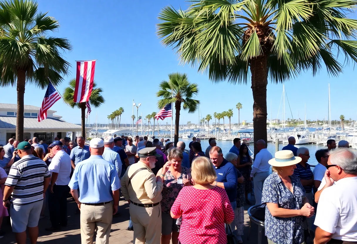 Community celebration at the Coronado Yacht Club with military themes