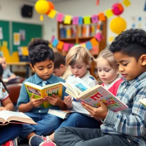 Students enjoying a reading event at Coronado Unified School District.