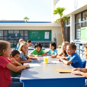 Students in Coronado enjoying school in a coastal setting