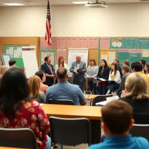 Board meeting at Coronado Unified School District with community engagement