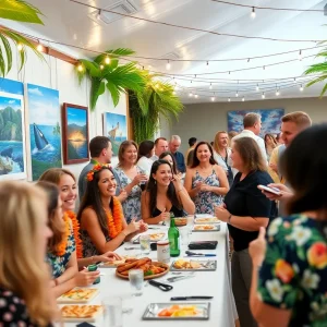 Guests enjoying the Evening of Aloha fundraiser event