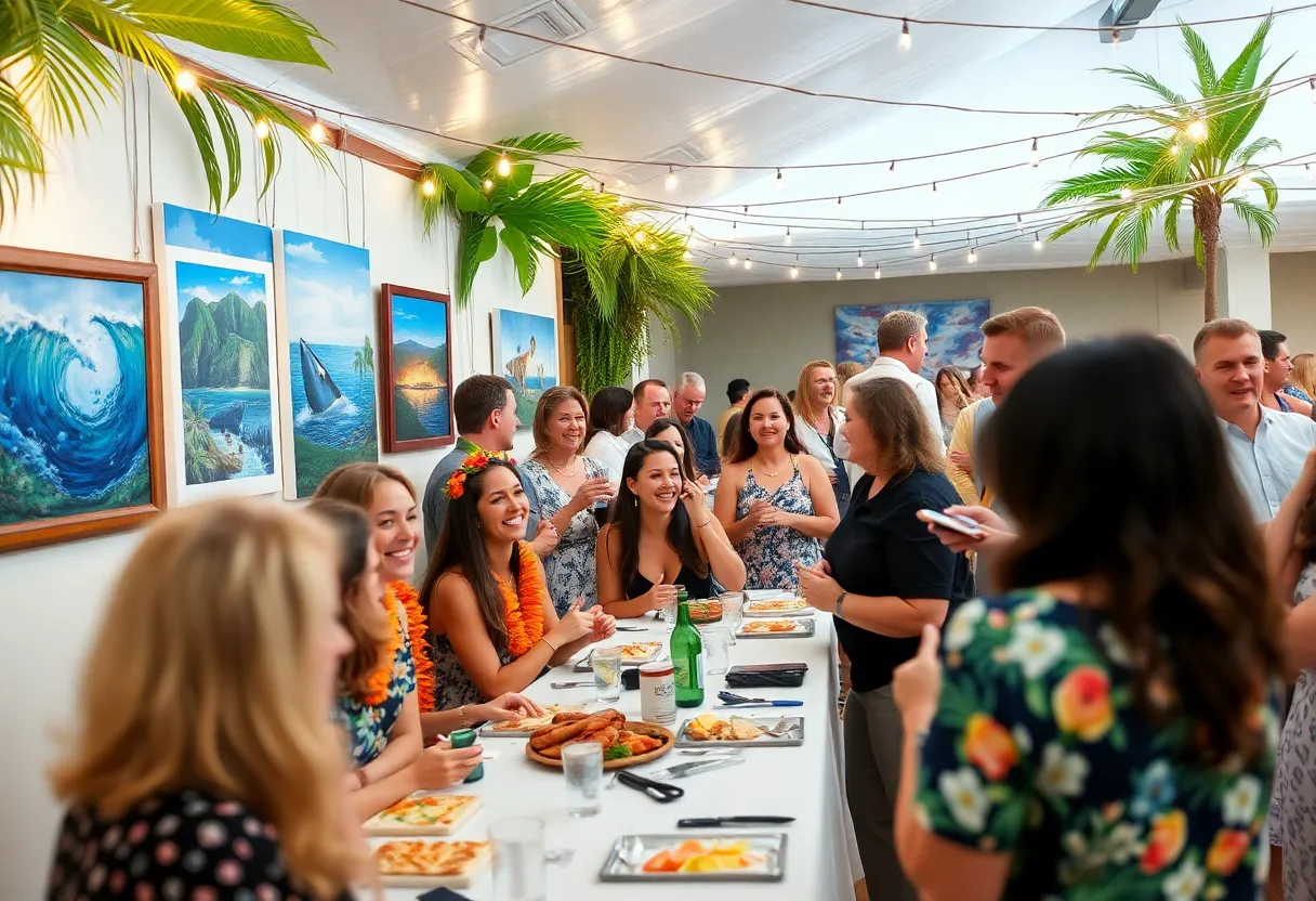 Guests enjoying the Evening of Aloha fundraiser event