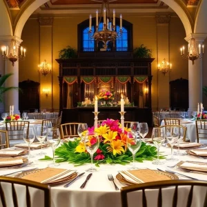 Decorative setting for the GEM Awards Dinner Ceremony in Coronado