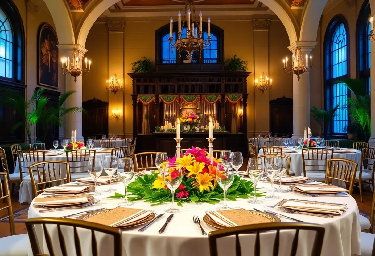 Decorative setting for the GEM Awards Dinner Ceremony in Coronado