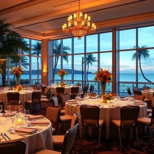 Decorative setup for the GEM Awards Dinner Ceremony in Coronado.