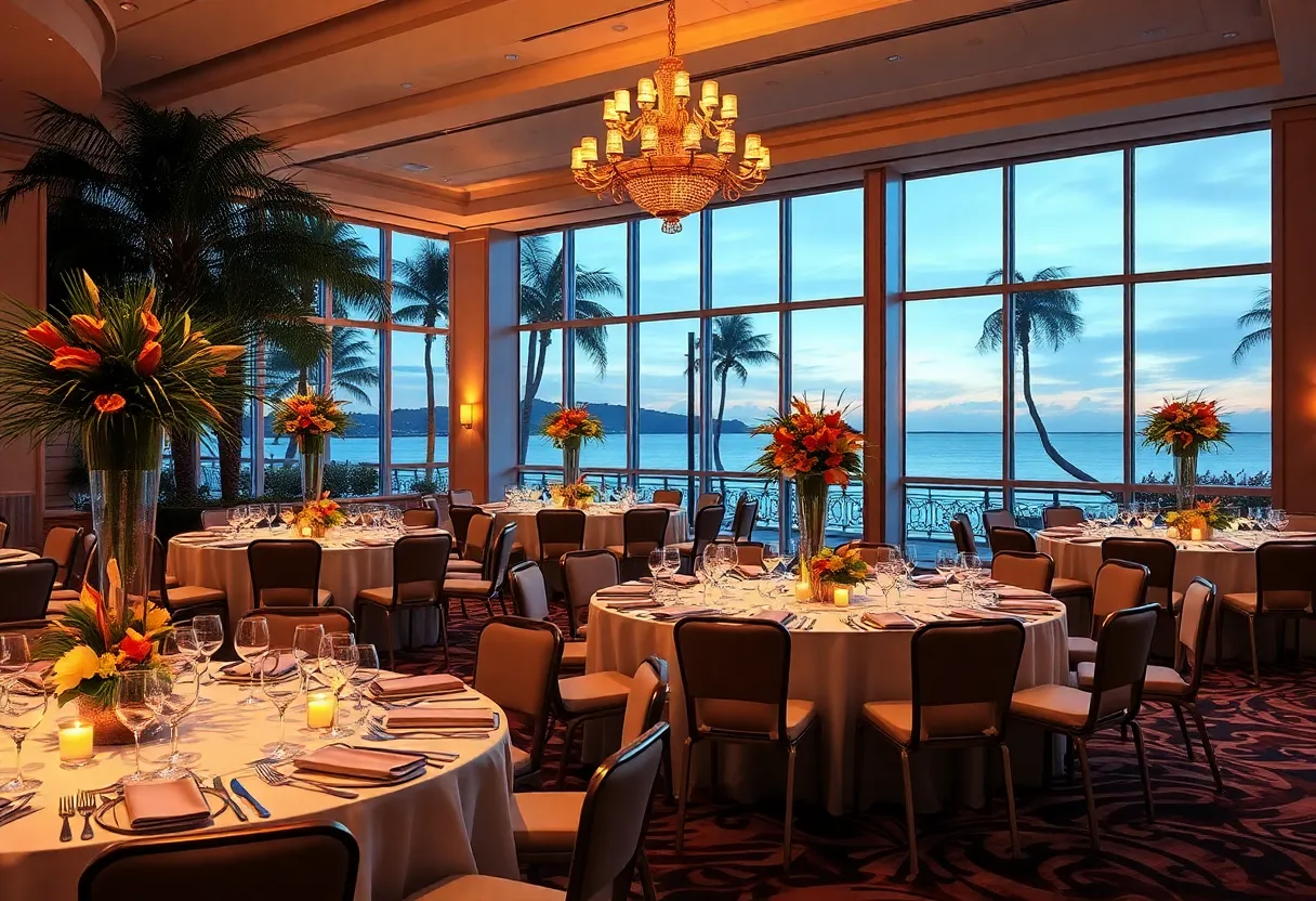 Decorative setup for the GEM Awards Dinner Ceremony in Coronado.