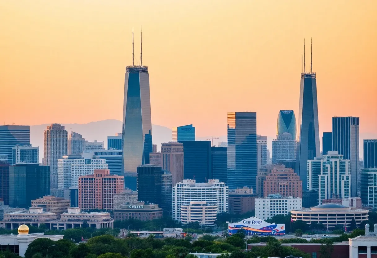 Skyline of Southern California and Chicago symbolizing banking growth.