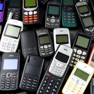 Prepaid burner phones representing communication between Governor Newsom and tech CEOs.