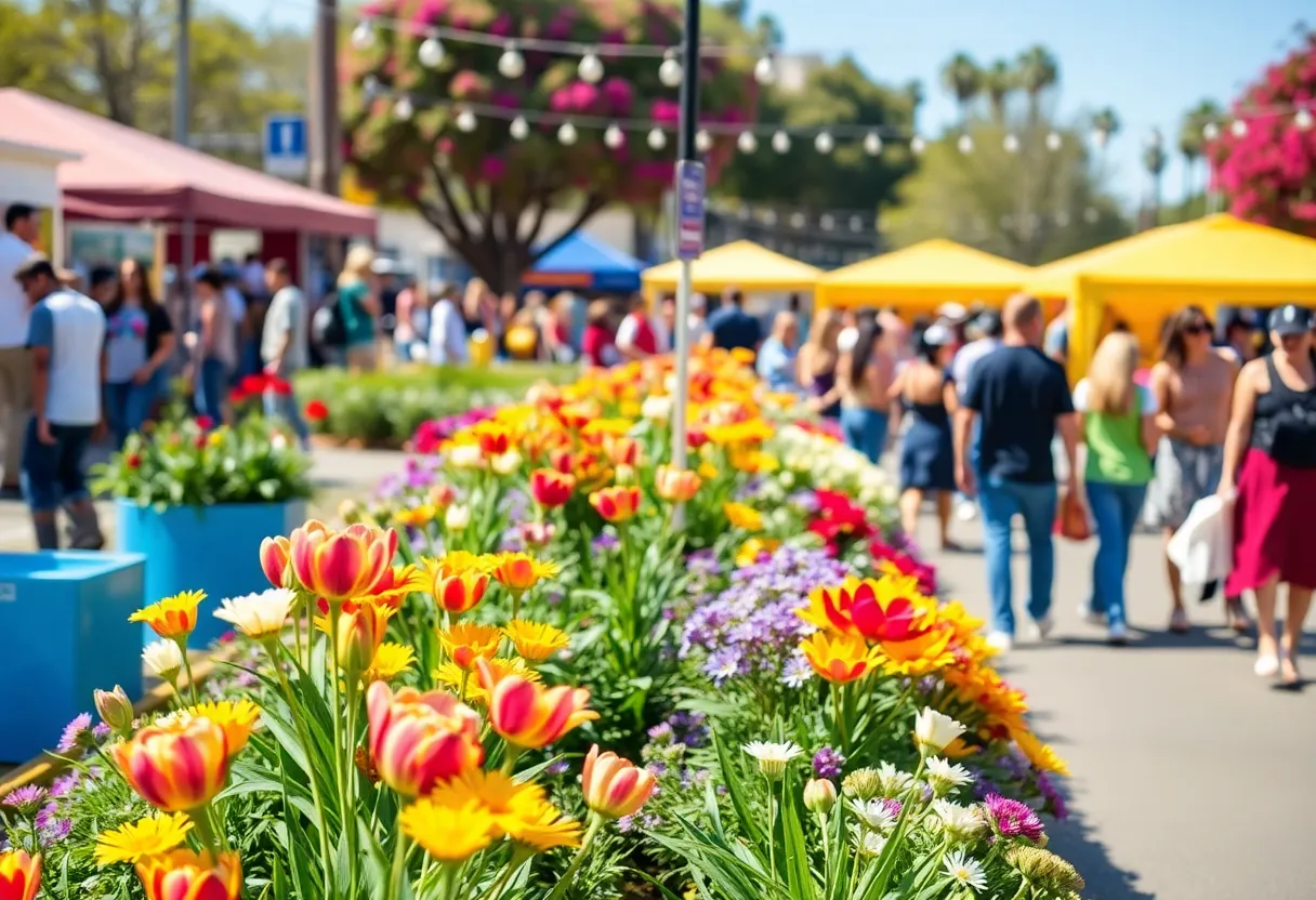 Spring festivities in San Diego showcasing flowers and community events.