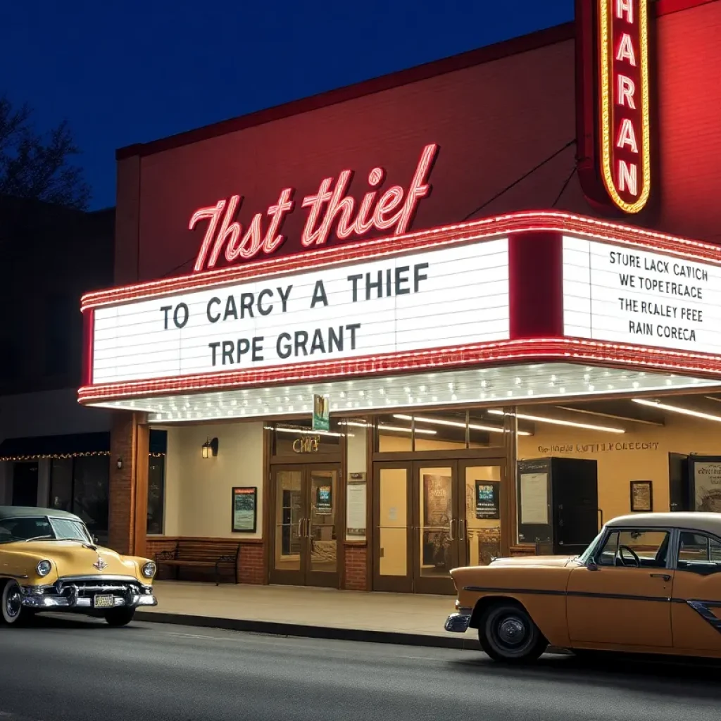 Entrance of the Coronado Village Theatre for To Catch A Thief screening