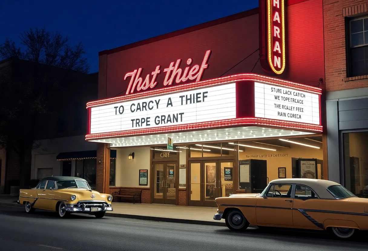 Entrance of the Coronado Village Theatre for To Catch A Thief screening