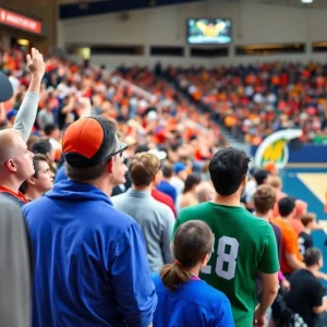 Excitement at USD athletics game with fans and players