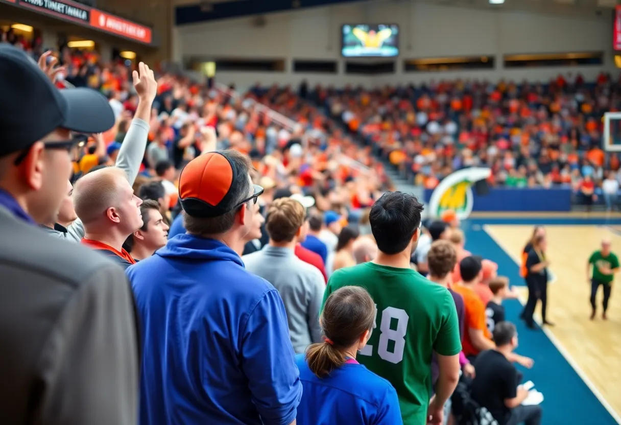 Excitement at USD athletics game with fans and players