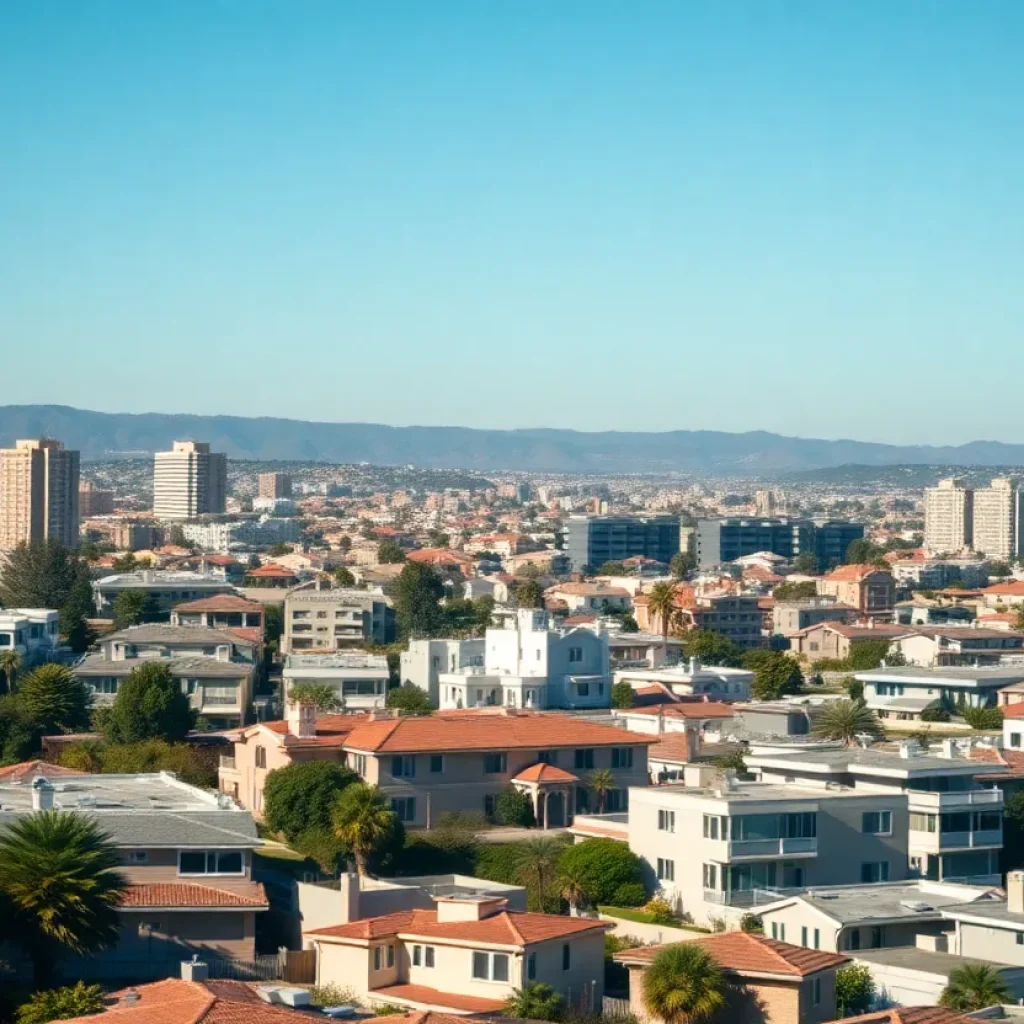 Residential homes in California showing economic disparity