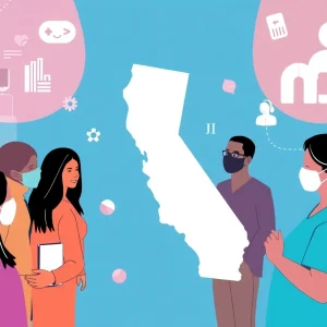 Illustration representing the Medi-Cal program and healthcare access in California.