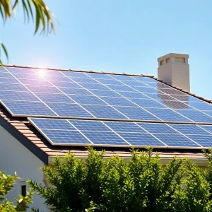 Solar panel installation on California home