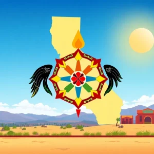 Illustration of collaboration between California tribes and sportsbooks
