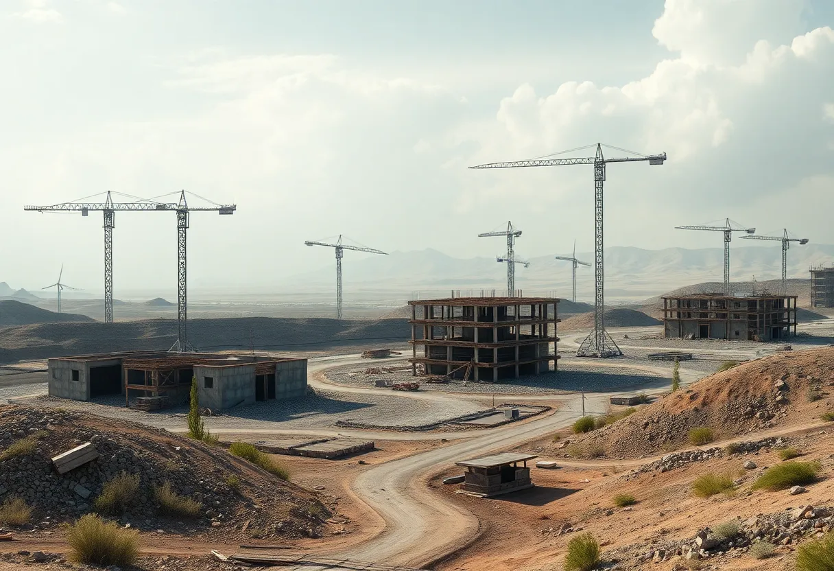 Abandoned clean energy project construction site