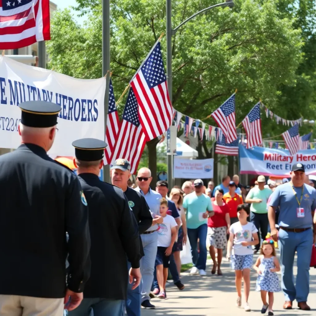 Community event celebrating the Avenue of Heroes anniversary.