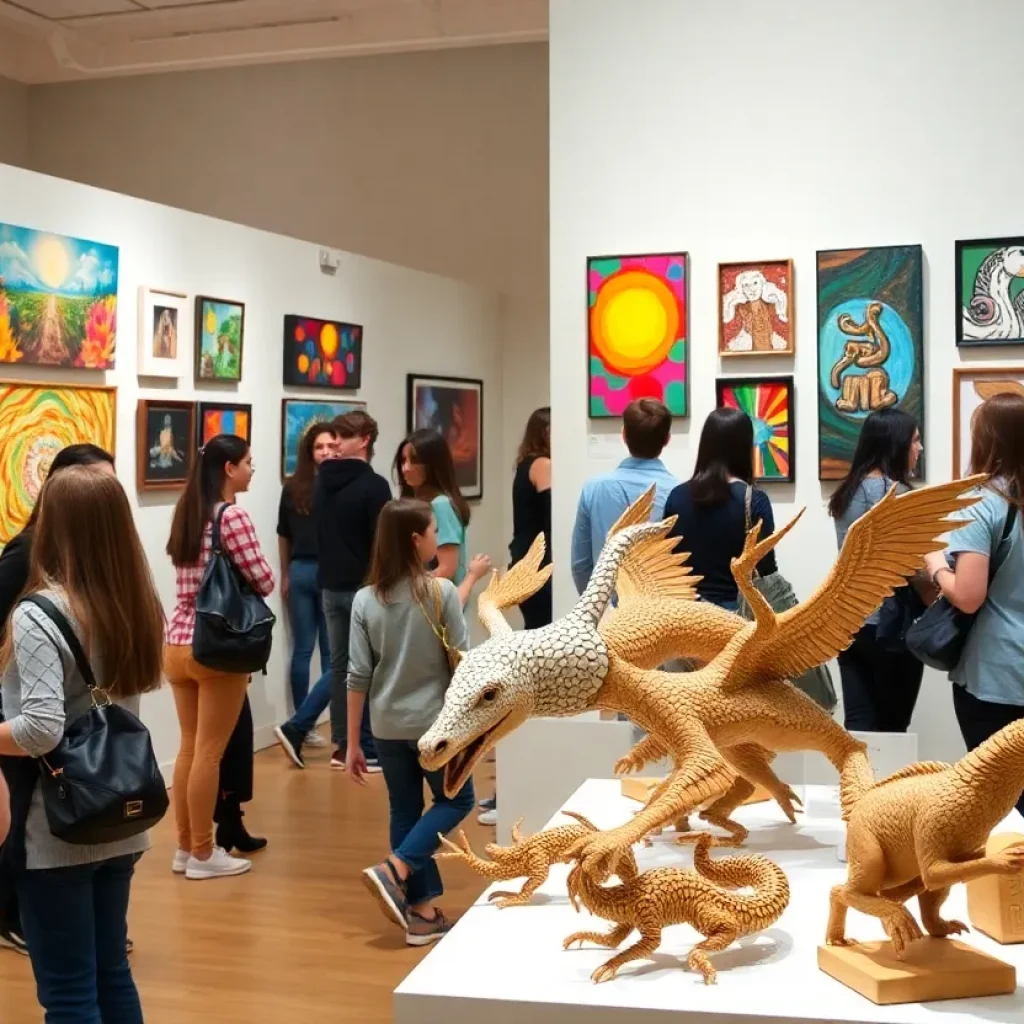 Artwork displayed at Coronado School of the Arts exhibit