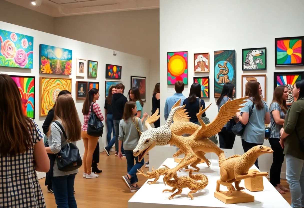 Artwork displayed at Coronado School of the Arts exhibit