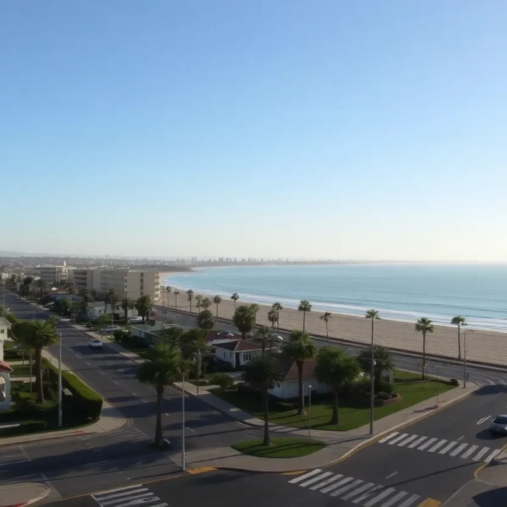 View of Coronado beach and community