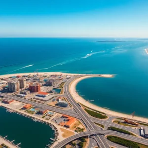 Aerial view of Coronado highlighting construction and transportation projects.