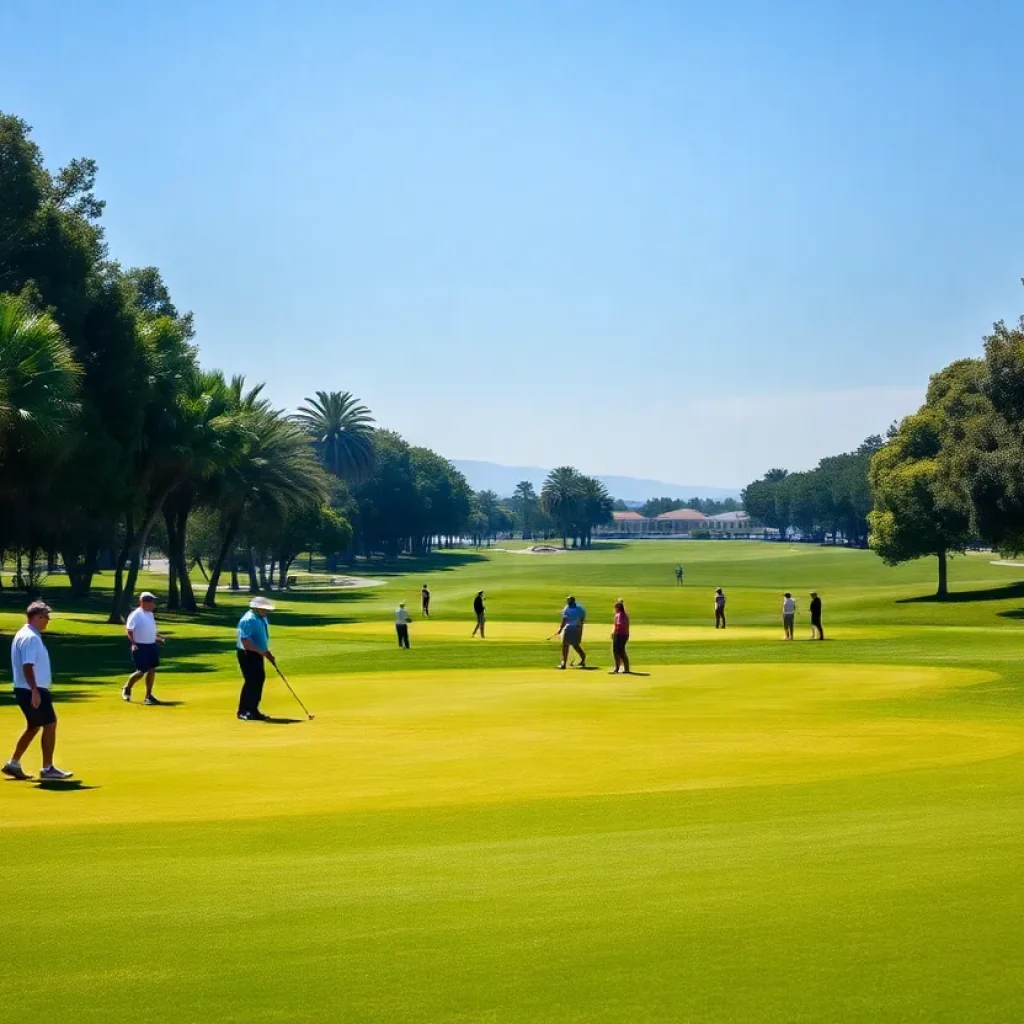 Players on a golf course in Coronado
