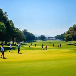 Players on a golf course in Coronado