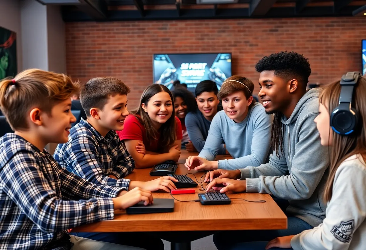 Students participating in the Coronado Middle School esports team meeting