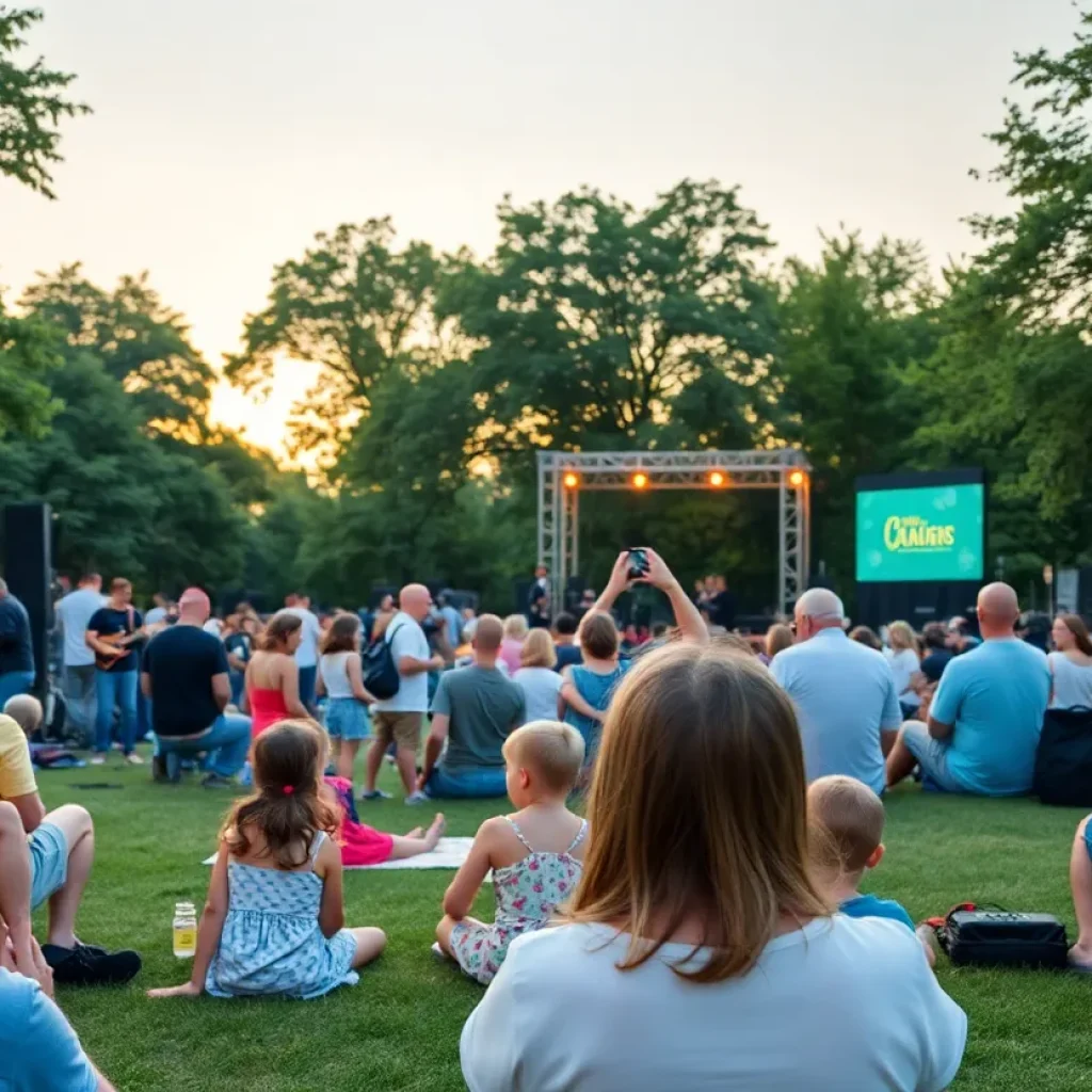 Families enjoying a summer concert in Coronado's Spreckels Park