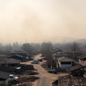 Burned buildings in Altadena after the Eaton Fire