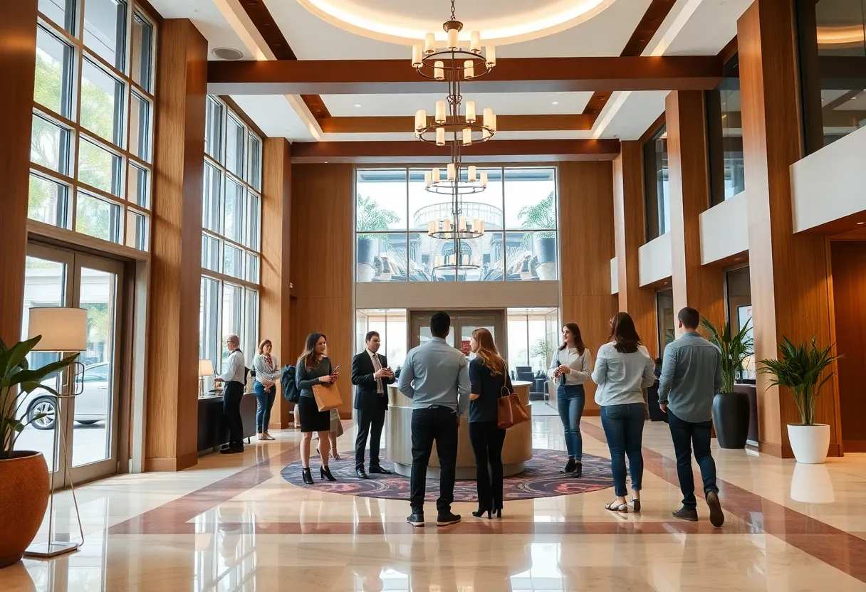 Engaged employees in IHG hotel lobby