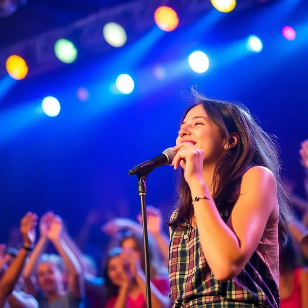 Katleen Dugas captivating the audience during her performance