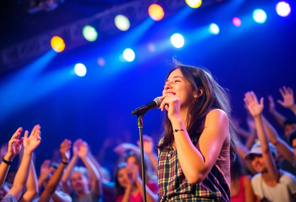 Katleen Dugas captivating the audience during her performance