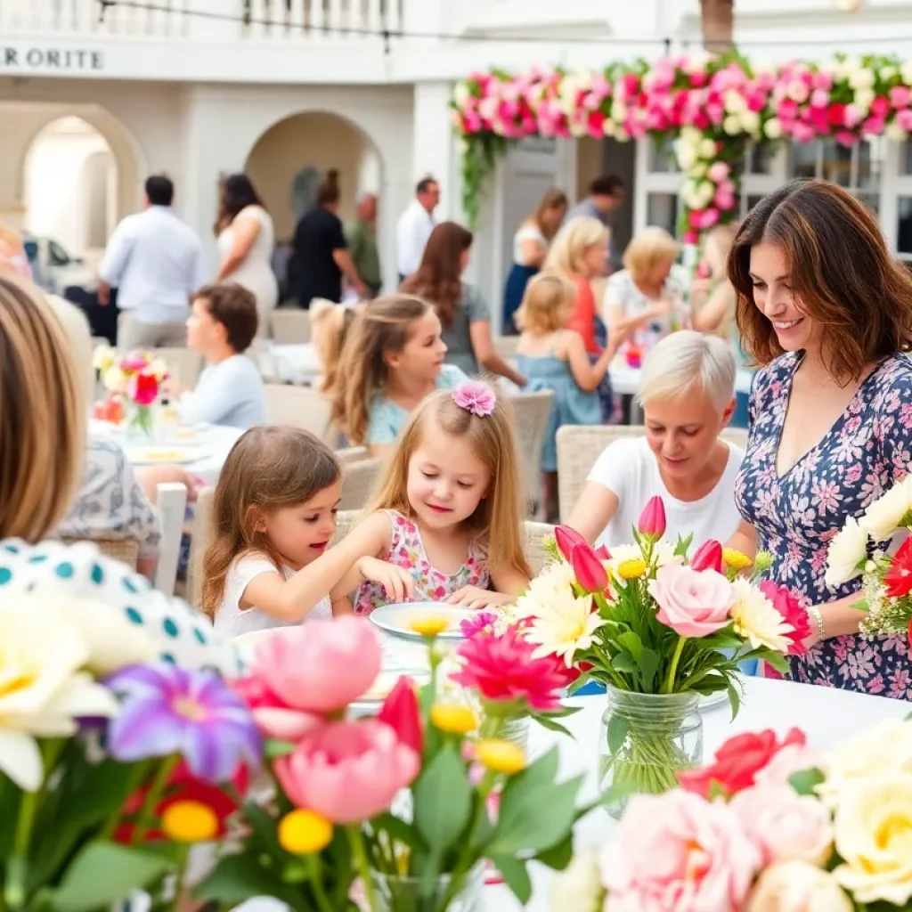Mother's Day celebration in Coronado with families enjoying activities