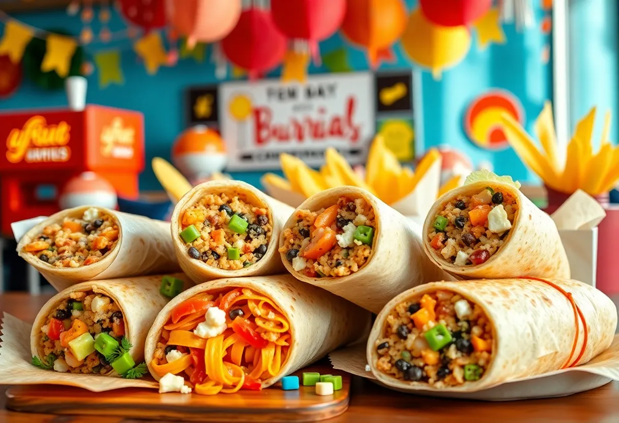 Burritos from local restaurants for National Burrito Day