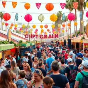 Crowds enjoying colorful culinary festivals in San Diego
