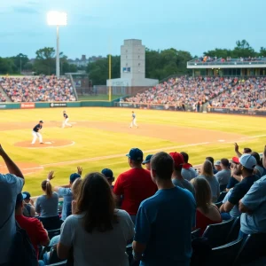 College baseball game featuring USD players in action