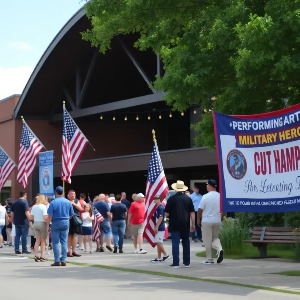 Community event honoring military heroes along the Avenue of Heroes
