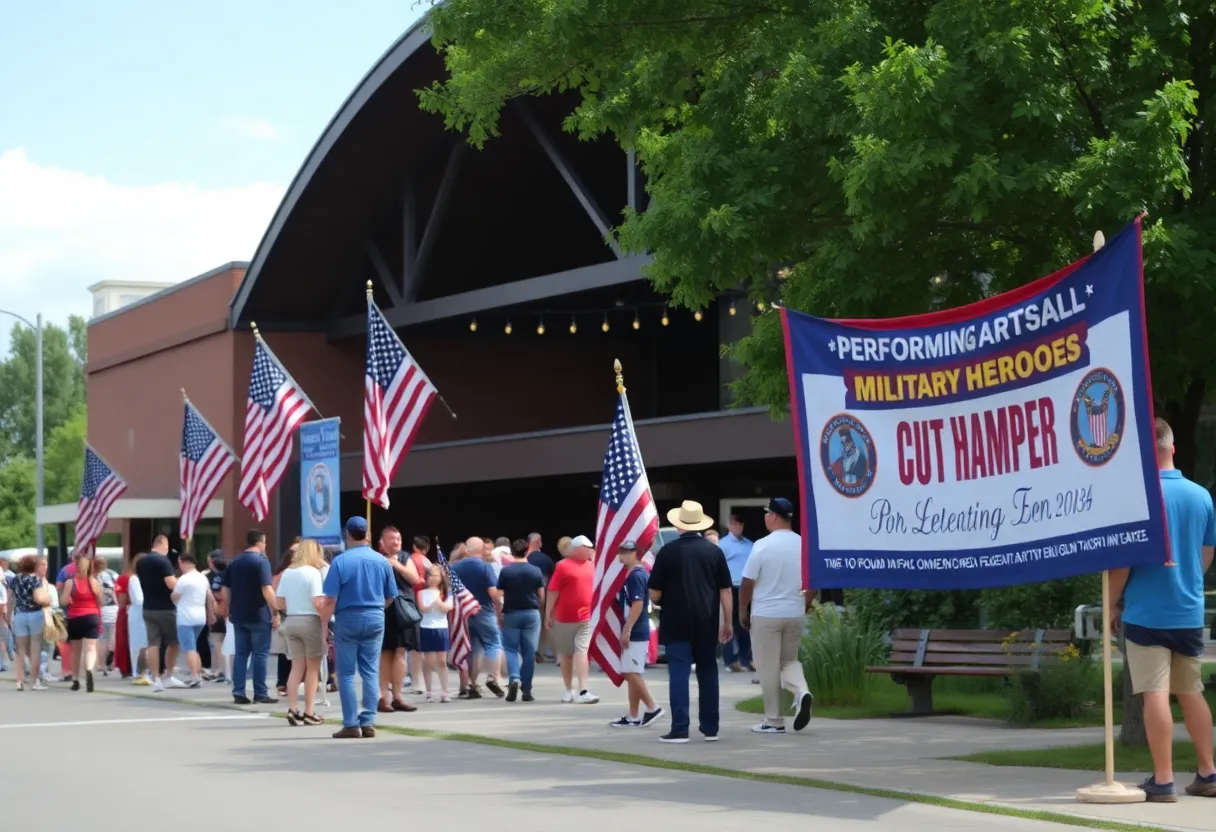 Community event honoring military heroes along the Avenue of Heroes